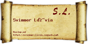 Svimmer Lívia névjegykártya